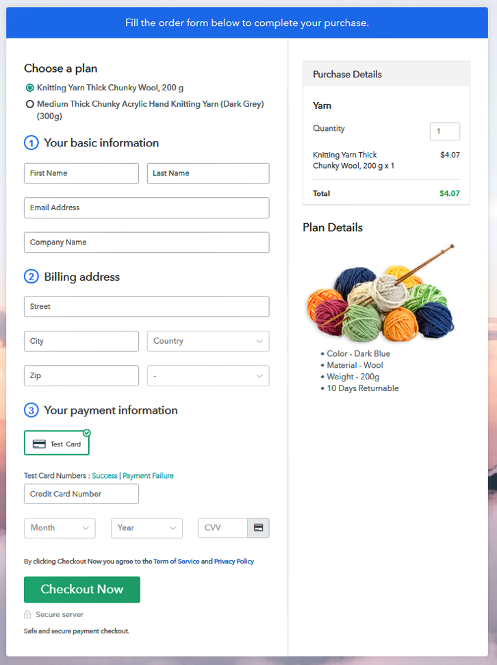 Multiplan Checkout to Sell Yarn Online