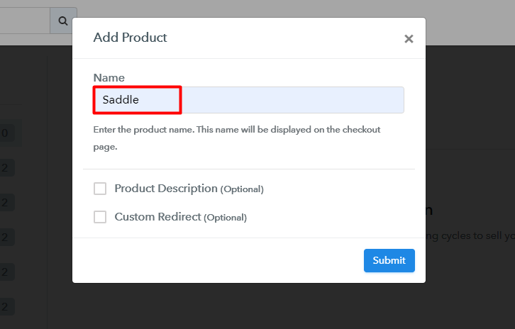 Add Product to Sell Saddles Online