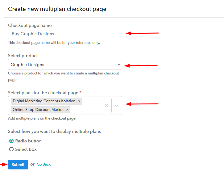 Create Multiplan Checkout to Start Graphic Designs Business Online