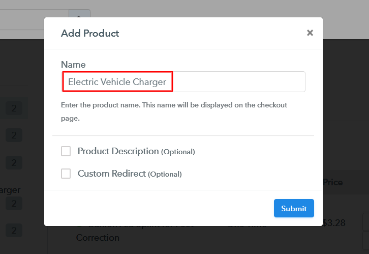 Add Product to Sell Electric Vehicle Charger Online