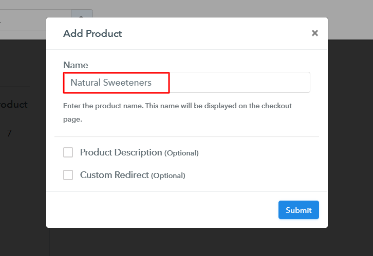 Add Product To Sell Natural Sweeteners Online