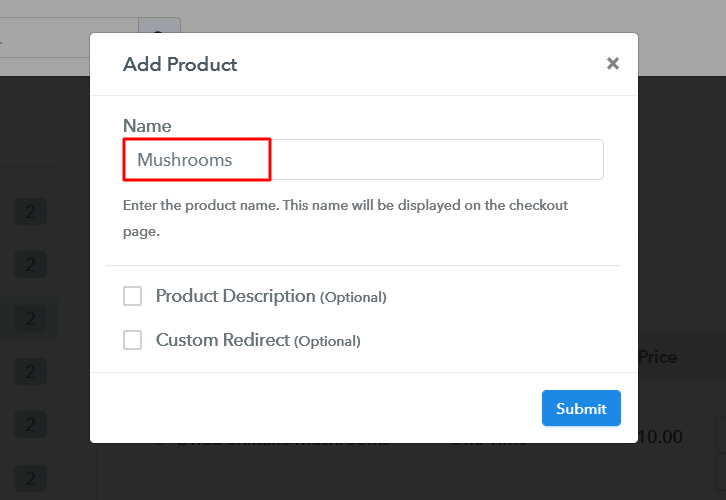 Add Products to Sell Mushrooms Online