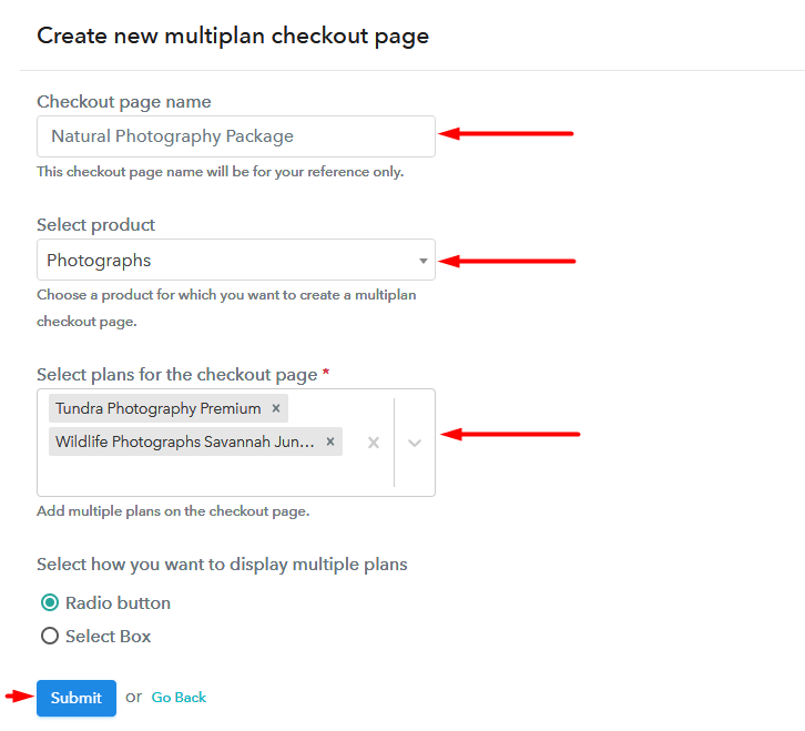 multiplan page to Sell Photographs Online
