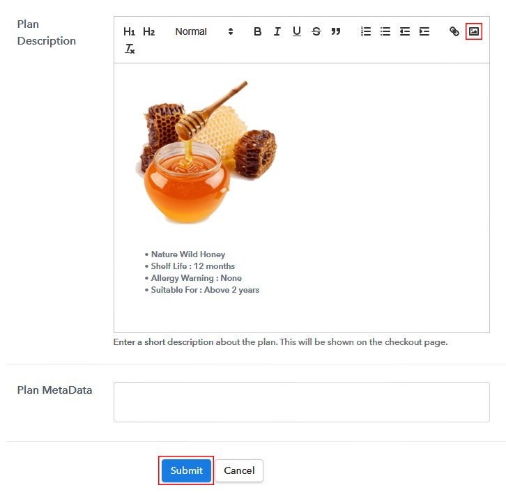 Add Image & Description to Sell Honey Online