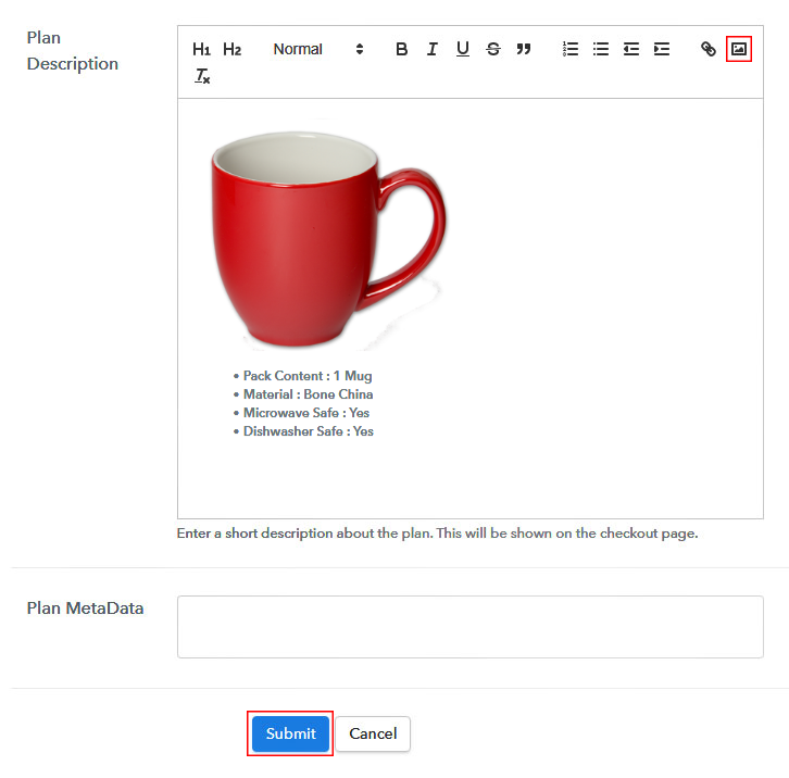 Add Image & Description to Sell Mugs Online