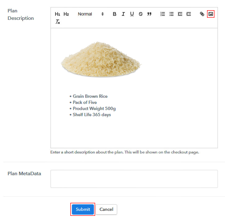 Add Image & Description to Sell Rice Online