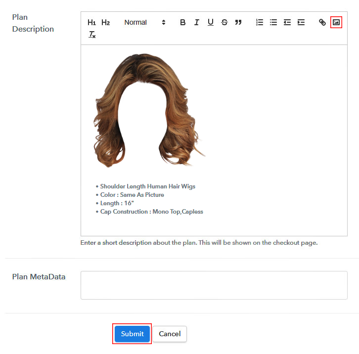 Add Image & Description to Sell Wigs Online