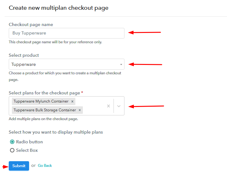 Add Plans to Sell Tupperware from Single Checkout Page