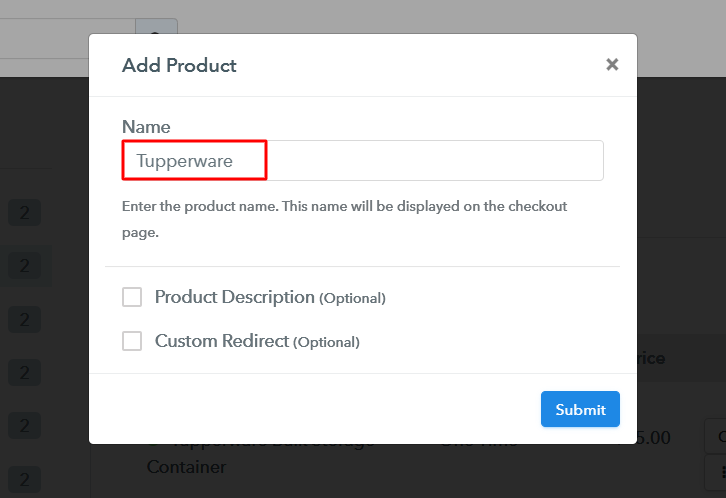 Add Product To Sell Tupperware Online