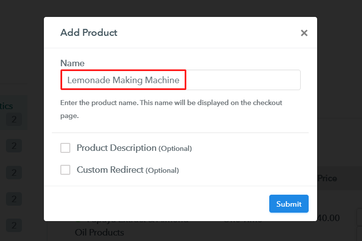 Add Product to Sell Lemonade Maker Online