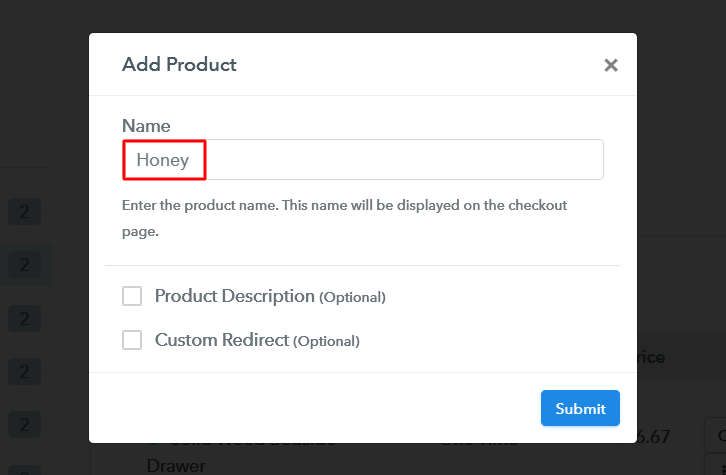 Add Product to Sell Honey Online