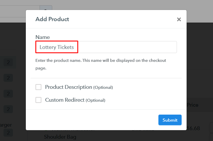 Add Product to Sell Lottery Tickets Online