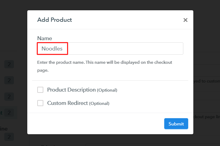 Add Product to Sell Noodles Online