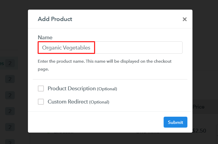 Add Product to Sell Organic Vegetables Online