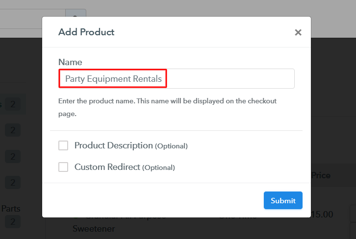 Add Product to Sell Party Equipment Online