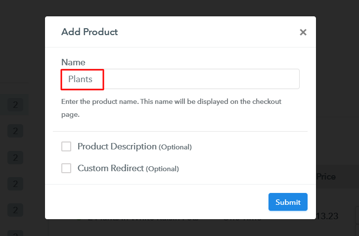 Add Product to Sell Plants Online