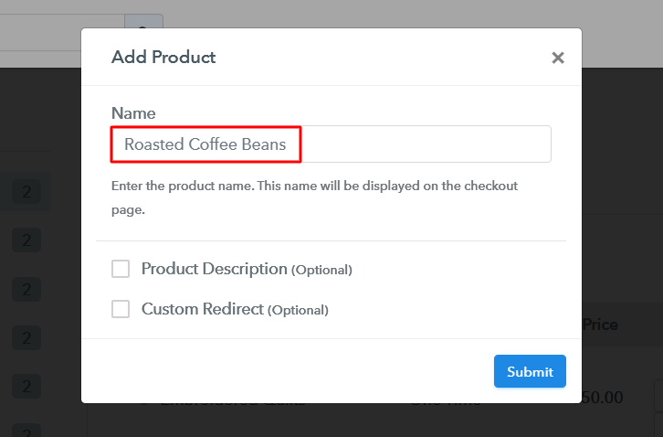 Add Product to Sell Roasted Coffee Beans Online