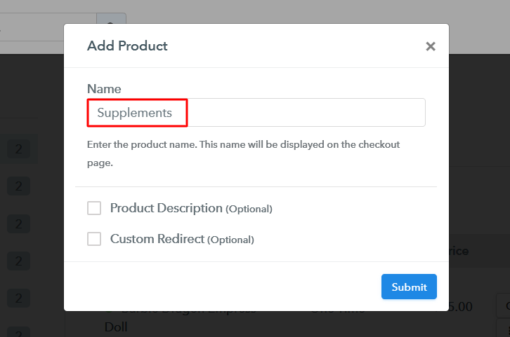 Add Product to Sell Supplements Online