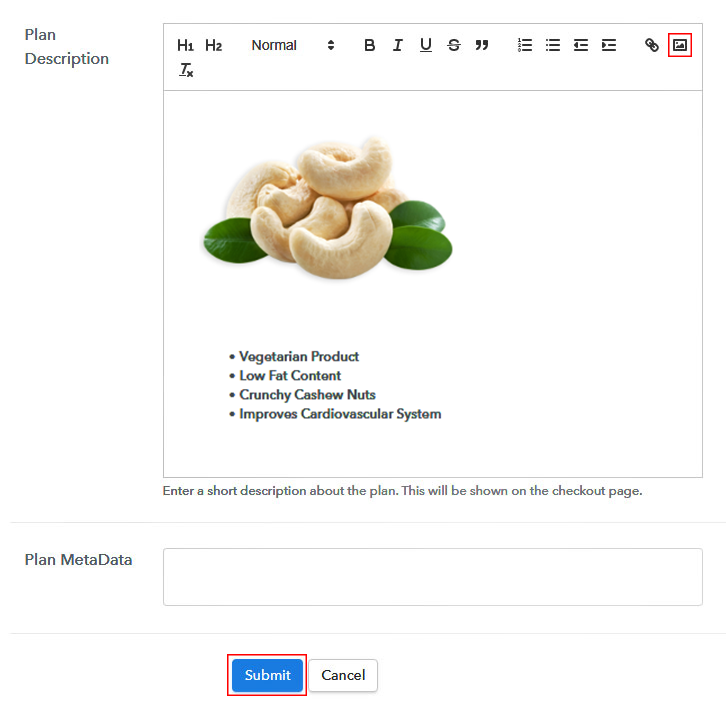 Add Image & Description to Sell Cashew Nuts Online