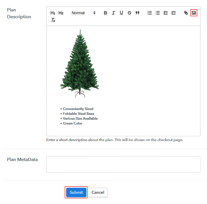 Add Image & Description to Sell Christmas Trees Online