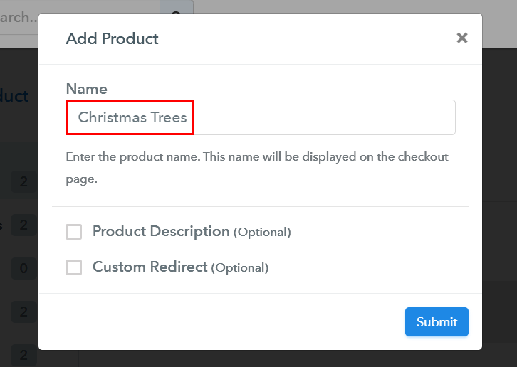 Add Product to Start Selling Christmas Trees Online