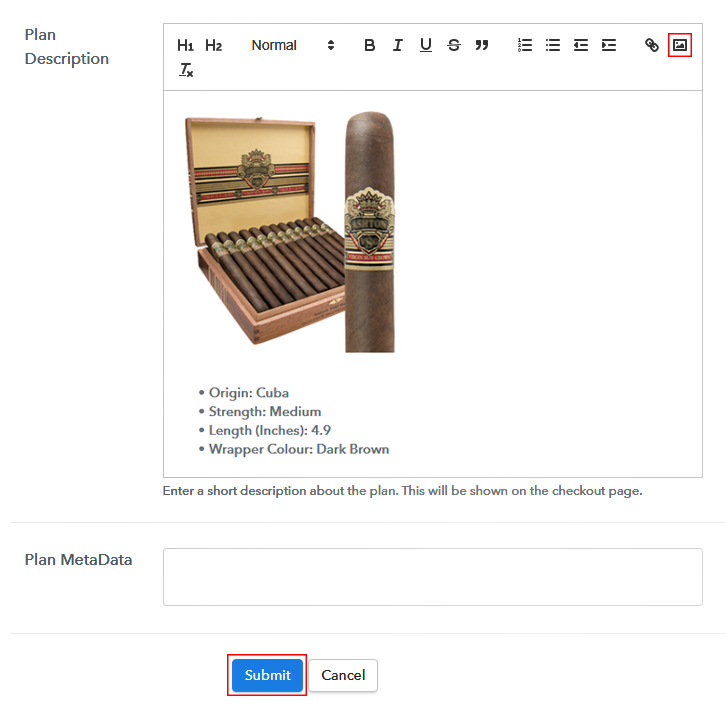 Add Image & Description to Sell Cigars Online