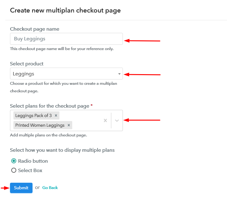 Create Multiplan Checkout to Sell Leggings Online