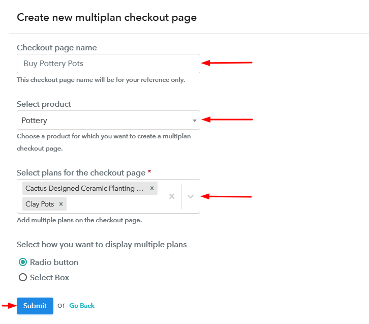 Create Multiplan Checkout to Sell Pottery Online 