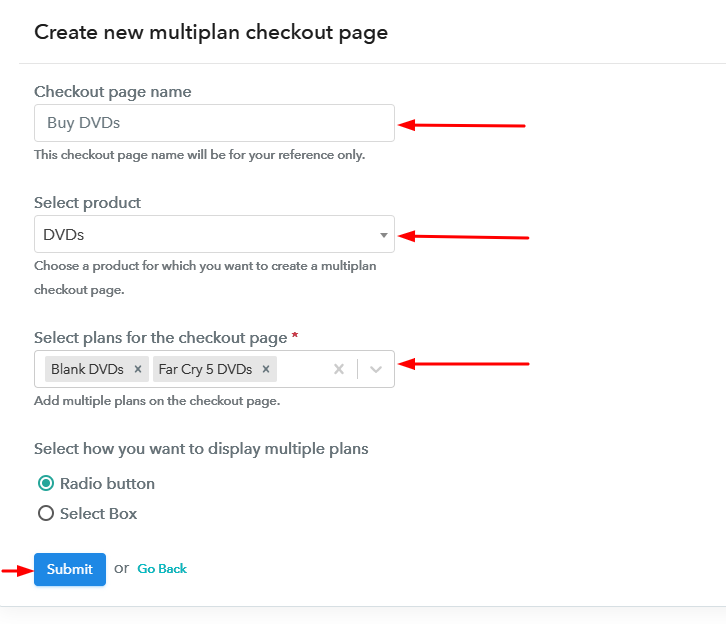 Create Multiplan Checkout to Sell DVDs Online