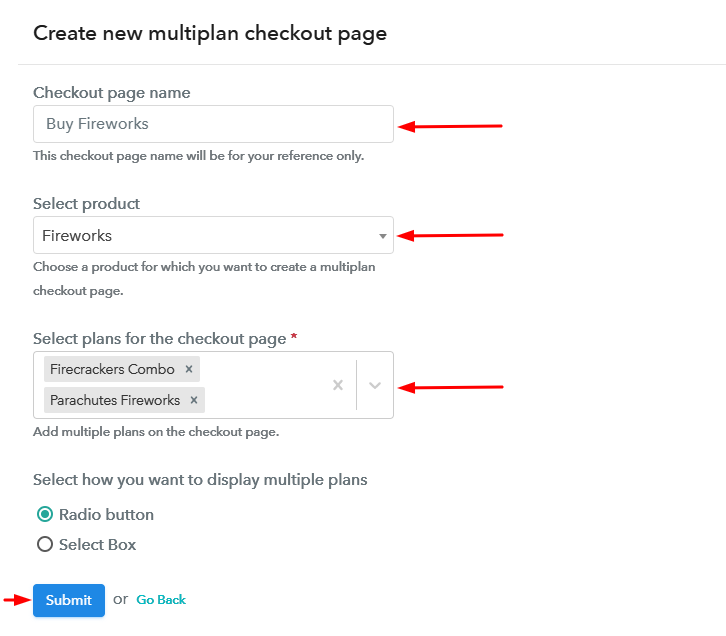 Create Multiplan Checkout to Sell Fireworks Online