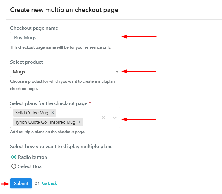 Create Multiplan Checkout to Sell Mugs Online