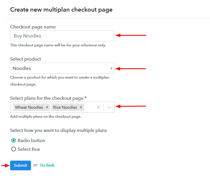 Add Plans to Sell Multiple Noodle Products from Single Checkout Page to Sell Noodles Online