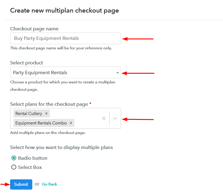 Create Multiplan Checkout to Sell Party Equipment Online