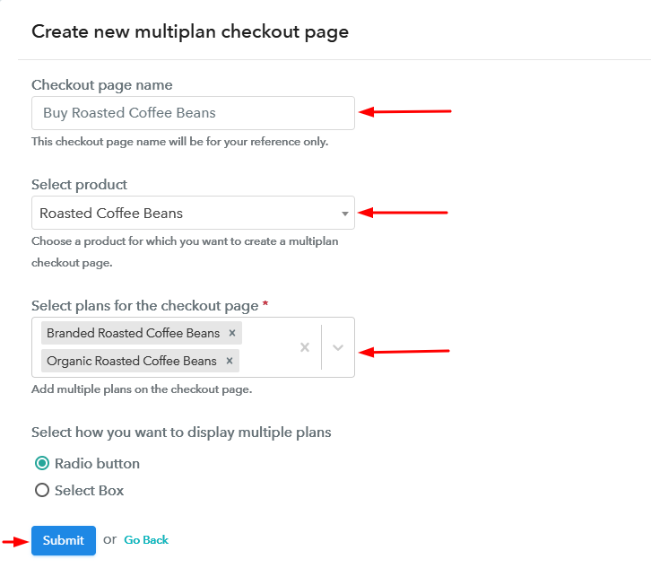 Create Multiplan Checkout to Sell Roasted Coffee Beans Online