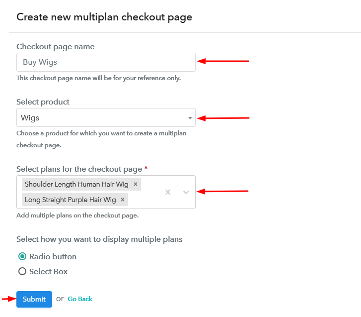 Create Multiplan Checkout to Sell Wigs Online