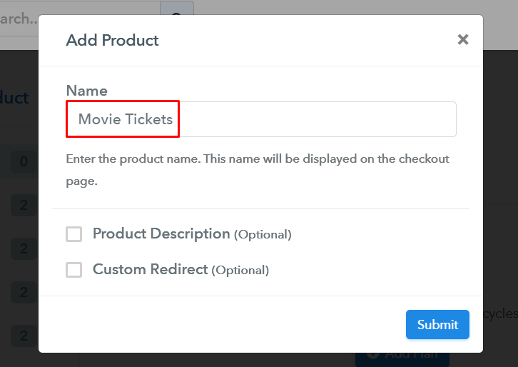 Add Product to Start Selling Movie Tickets Online