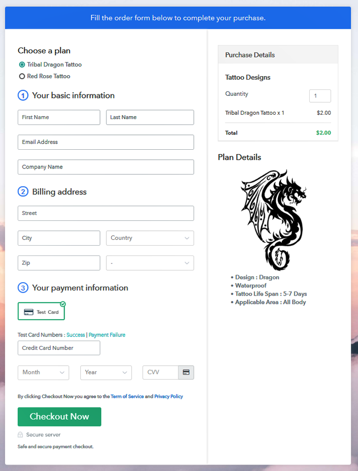 Multiplan Checkout to Sell Tattoo Designs Online