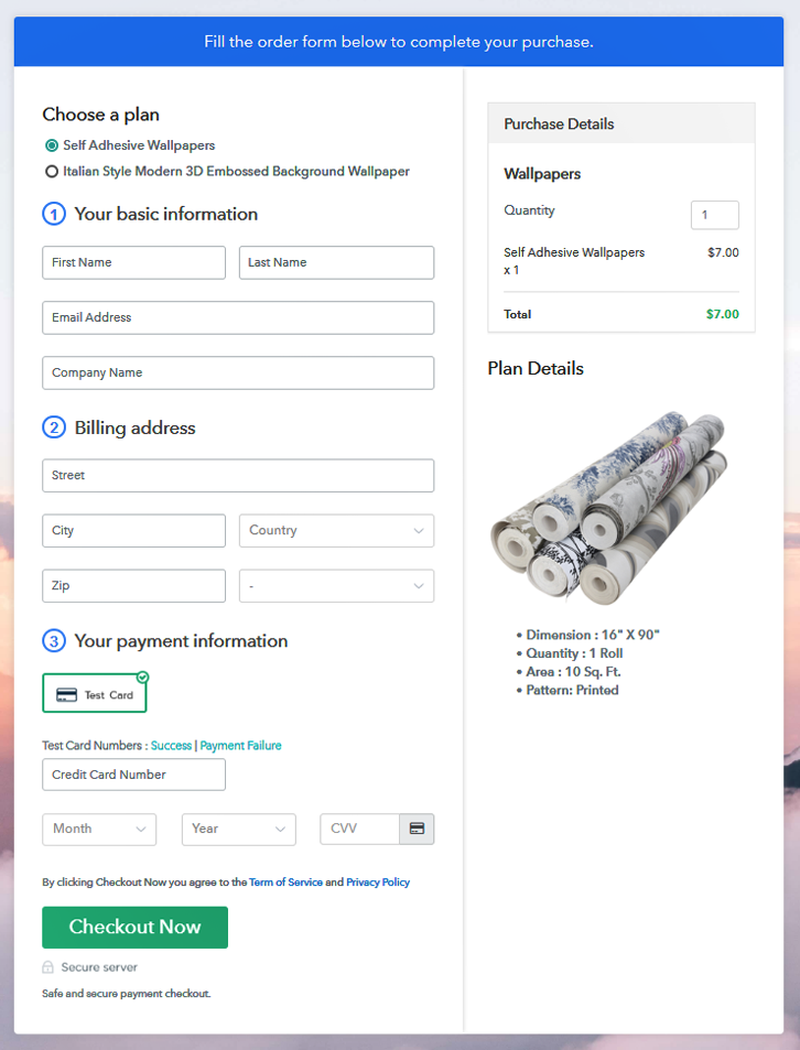 Multiplan Checkout to Sell Wallpapers Online