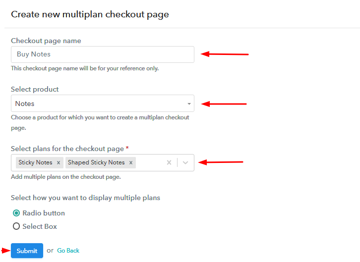 Add Plans to Sell Notes from Single Checkout Page