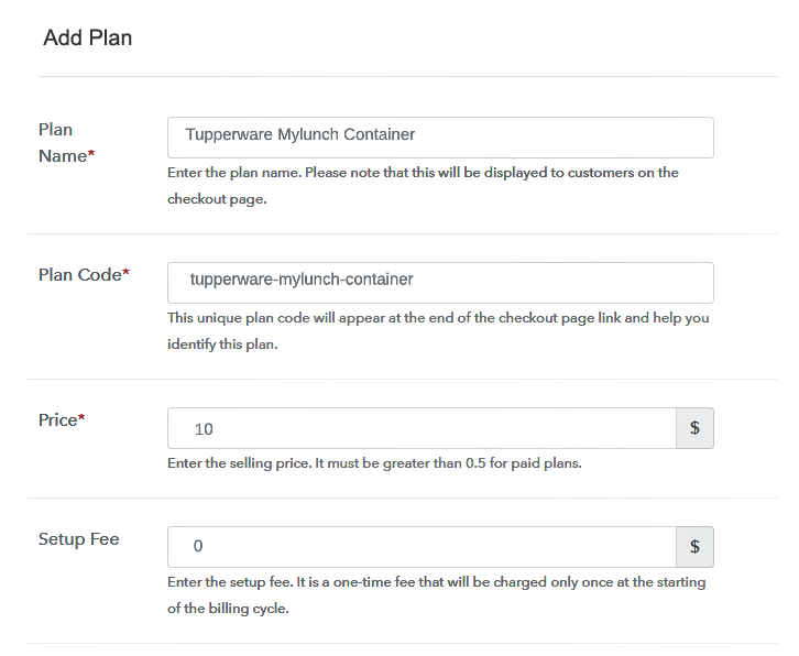 Specify the Plan & Pricing Details to Sell Tupperware Online