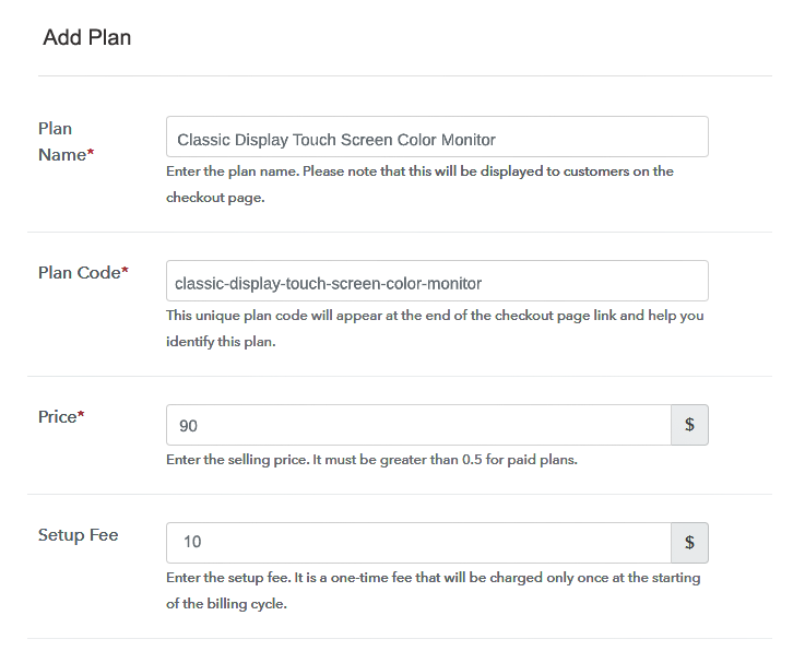 Specify the Plan and Pricing to Start Selling Monitors Online