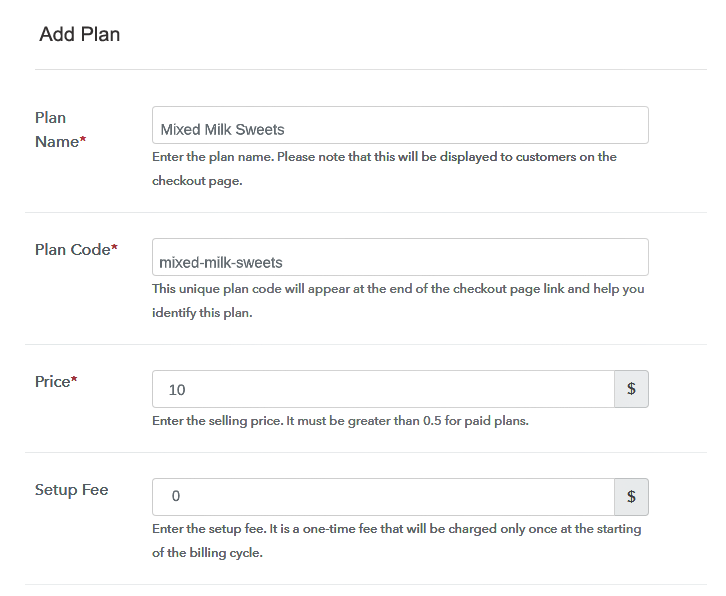 Specify the Plan and Pricing to Start Selling Sweets Online