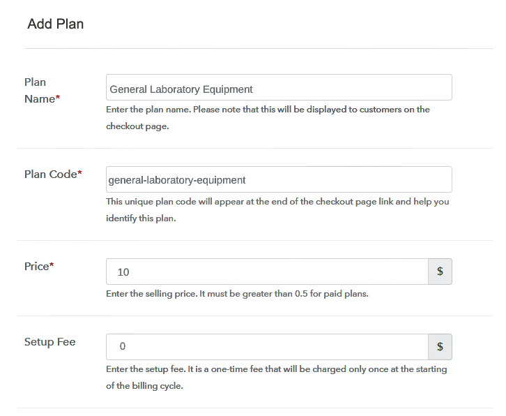 Specify the Plan and Pricing to Start Selling Lab Equipment Online