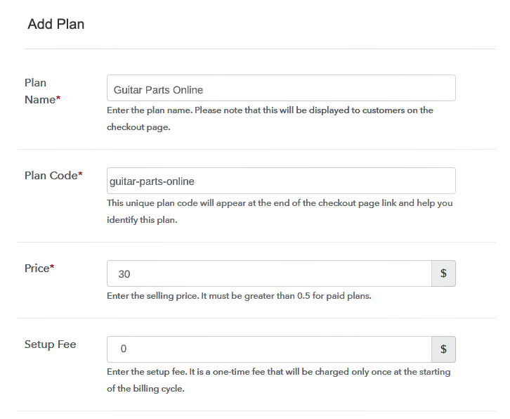 Specify the Plan and Pricing to Start Selling Musical Instrument Parts Online