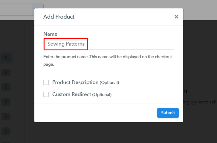 Add Product to Start Selling Sewing Patterns Online