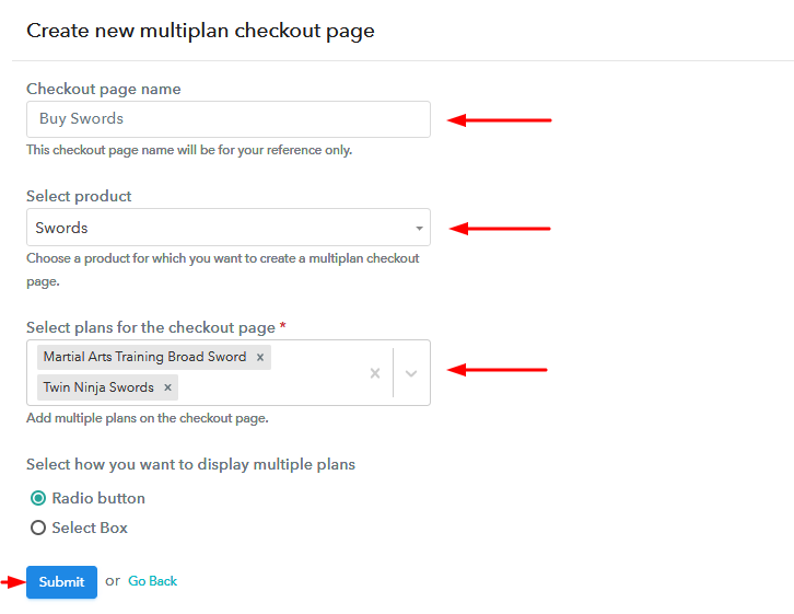 Add Plans to Sell Swords Online from Single Checkout Page