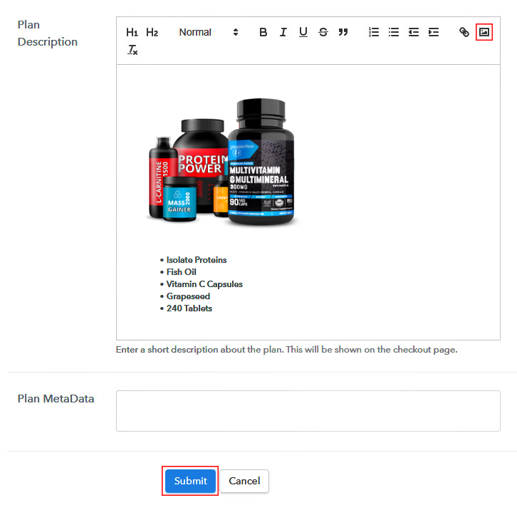 Add Description to Sell Vitamins and Supplements Online