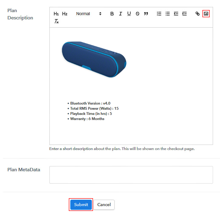 Add Image & Description to Sell Bluetooth Speakers Online