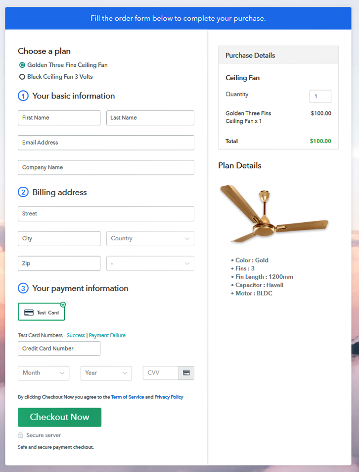Multiplan Checkout to Sell Ceiling Fans Online