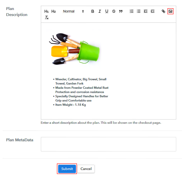 Add Image & Description to Sell Gardening Tools Online
